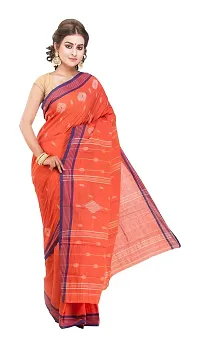 Gramin Women's Khadi Pure Muslin Saree (466_Orange)-thumb4