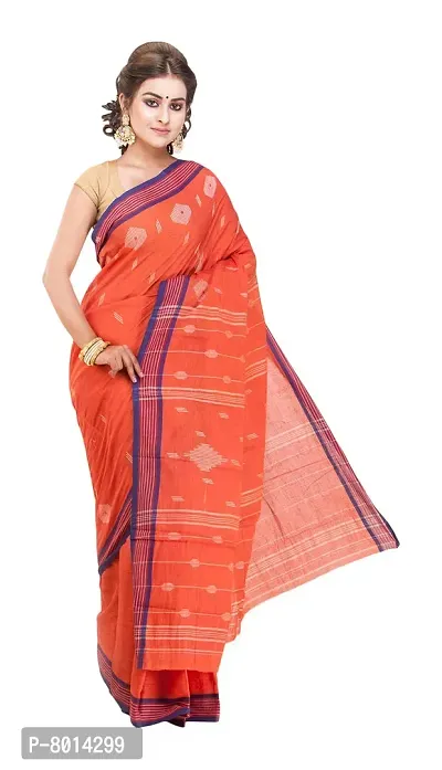 Gramin Women's Khadi Pure Muslin Saree (466_Orange)-thumb5