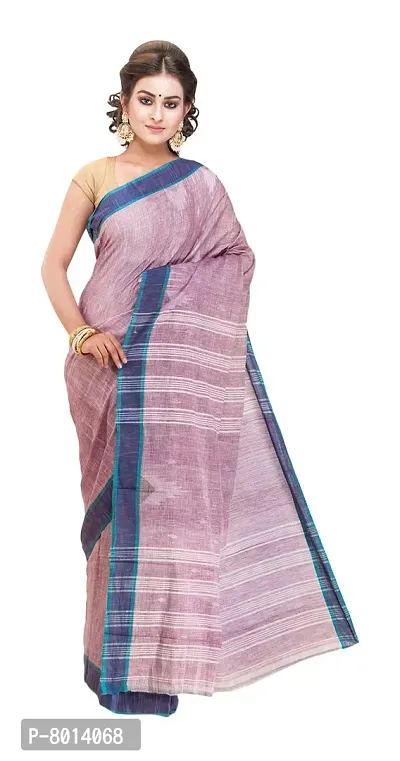 Gramin Women's Khadi Pure Muslin Saree (488_purple)-thumb5