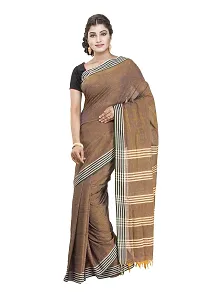 Gramin An West Bengal Govt Enterprise Handspun And Handwoven Khadi Women's Muslin Saree (Beige)-thumb1