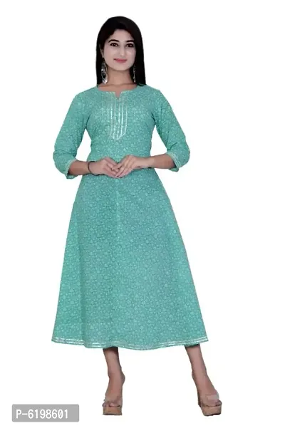 Latest Beautiful Cotton Stitched Ethnic Gown