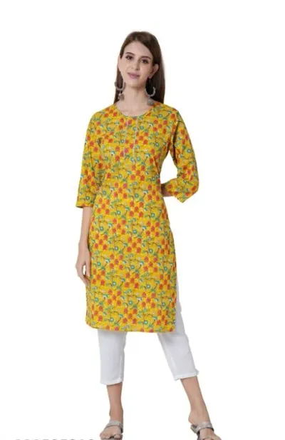 Elegant Floral Straight Kurta For Women