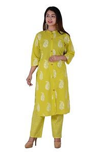 Rayon Women Printed Kurti With Hand Work-thumb1