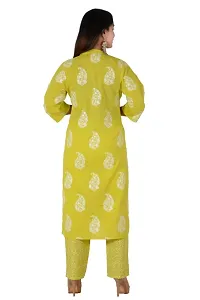 Rayon Women Printed Kurti With Hand Work-thumb2