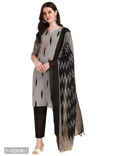 Elegant Cotton Dress Material With Dupatta For Women