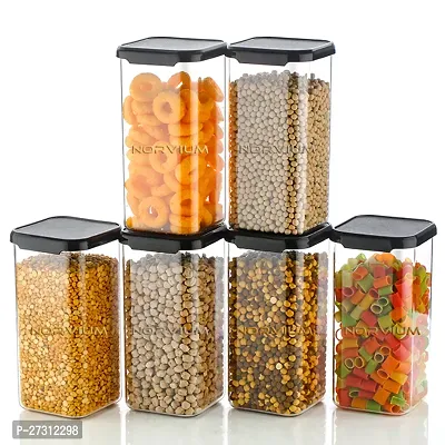 Container for Storage Set (Pack Of 6) Storage Box for Plastic Airtight Containers Set with Removable Drain Air tight seal  Stackable Transparent Food Containers | 1100 ML-thumb2