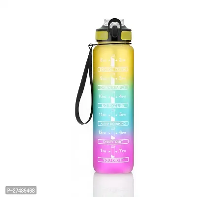 Unbreakable Water Bottle 1 Litre with Motivational Time Marker, Leakproof Durable BPA-Free Non-Toxic Water bottle for office,Water bottle for gym-thumb0