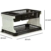 Plastic Kitchen Rack With Sink Dish Drainer Drying Rack  (Black)-thumb3