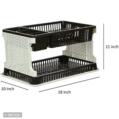 Plastic Kitchen Rack With Sink Dish Drainer Drying Rack  (Black)-thumb4