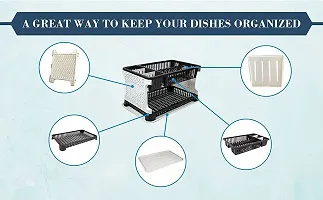 Plastic Kitchen Rack With Sink Dish Drainer Drying Rack  (Black)-thumb4