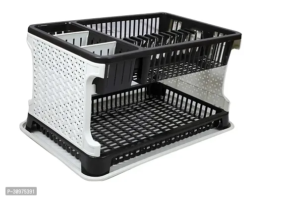 Plastic Kitchen Rack With Sink Dish Drainer Drying Rack  (Black)-thumb2