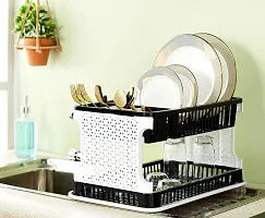 Plastic Kitchen Rack With Sink Dish Drainer Drying Rack  (Black)-thumb2