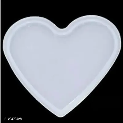 RAKA Silicone Heart Shape DIY Epoxy Resin Art Coaster Casting Mould White 6 X 6 Inch-thumb0