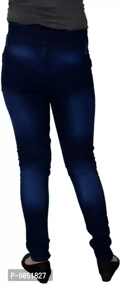 Dark Blue Color Slim fit Fancy Jeans for girls Basic Blue Jeans Boys Denim Kids Jeans Dobby Fabric Jeans-thumb4