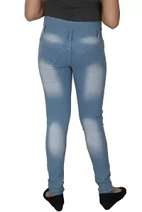 Ice Blue Color Slim fit Fancy Jeans for girls Basic Blue Jeans Boys Denim Kids Jeans Dobby Fabric Jeans-thumb3