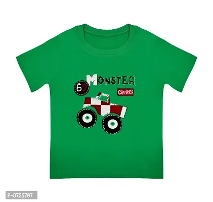 Classic Cotton Printed Tshirt For Kids Boys-thumb0