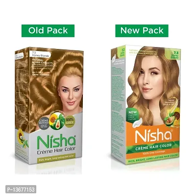 Nisha Cr?me Hair Colour Honey Blonde Hair Colour For Men and Women Hair Highlight Coloring With Henna Extracts Pack of 2 ?-thumb2