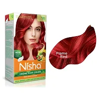 Nisha Cream Permanent Hair Color Permanent Fashion Highlights(60Gm+90Ml Each Pack) Flame Red (Pack Of 2)-thumb2