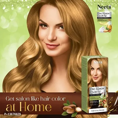 Neeta Professional Pro Fashion Color Kit Permanent Hair Color Honey Blonde 7.3-thumb2