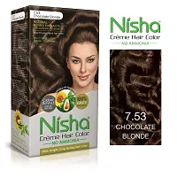 Nisha Cr?me Blonde Hair Color, 7.53 Chocolate Blonde, 90ml + 60gm, (Pack of 1) ?-thumb2