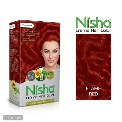 Nisha Cream Permanent Flame Red Hair Color | Flame Red Hair Highlights Color - 60Gm+90Ml (Pack Of 3)-thumb3