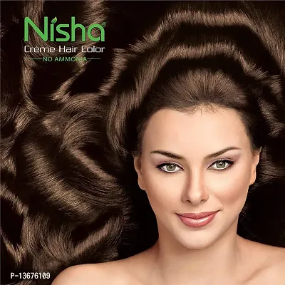 Nisha Cr?me Hair Color with Natural Henna Extracts, 90ml + 60g + 18ml - 7.53 Chocolate Blonde (Pack of 2)-thumb4