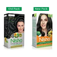 Nisha Cr?me Hair Color, 1 Natural Black, 60ml + 60gm, (Pack of 2) ?-thumb1