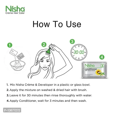 Nisha Cream Hair Color Rich Bright Long Lasting Hair Colouring For Ultra Soft Deep Shine 100% Grey Coverage Conditioning With Natural Herbs Natural Brown (Pack of 6)-thumb4