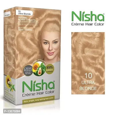 Nisha Cream Hair Color Rich Bright Long Lasting Hair Colouring For Ultra Soft Deep Shine 100% Grey Coverage Conditioning With Natural Herbs Ultra Blonde and Copper Red (Pack of 2) ?-thumb2