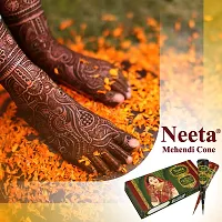 Neeta Mehendi Cones for Hand 4 Pc in 1 Box (Pack of 7) Bridal Mehndi Cones Natural Mehendi Cone for Wedding, Hand Designing, Reddish Brown Color Long Lasting Niddle Cones for Women-thumb3