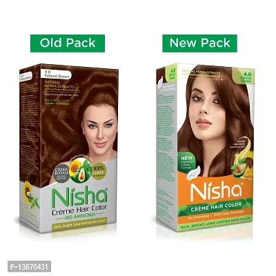 Nisha Natural Brown Hair Cr?me Colour For Women Men Ammonia Free Hair Colour Natural Brown Hair Colour 100% Grey Coverage Long Lasting With Henna Extracts For Hair Care Pack of 2 ?-thumb2