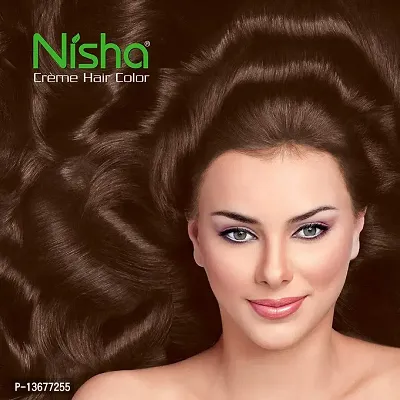 Nisha Chocolate Brown Creme Hair Color Ammonia Free Hair Colour For Women and Men Hair Color With Natural Herbs and Henna Extracts Pack of 3 ?-thumb4