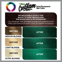 Nisha Cosglam Semi Permanent Hair Color for Unisex, Infused Conditioner, Glossy Finish, No Ammonia, No Peroxide  Non Oxidative, Vegan Highlights Hair Dye 120g #41 Crazy Green-thumb3