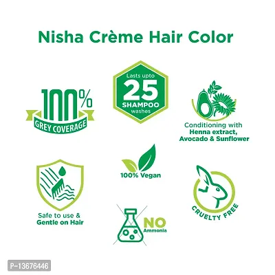 Nisha Cr?me Permanent Hair Color, Natural Extract, Bright, Shiny Hair Colour For Women, 60g + 60ml - 5.5 Mahogany ?-thumb5