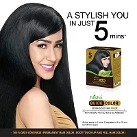 Nisha Quick Hair Color, 5 Minute Hair Color for Women  Men, Ammonia Free Henna Based Hair Colour, 100% Grey Coverage, Black Hair Dye, Natural Black Hair Color-thumb4