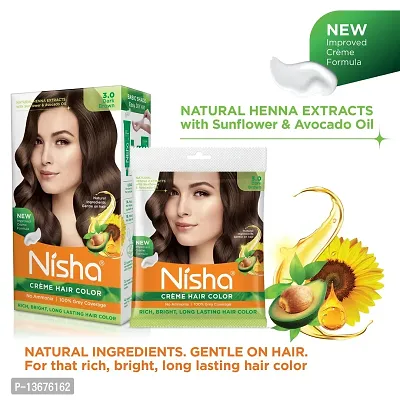 Nisha Creme Hair Color Combo of Pack Dark Brown 120gm Jumbo + 40gm Sachet Pack ?-thumb5