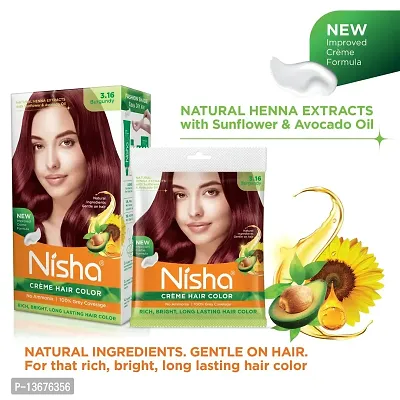 Nisha Creme Hair Color Combo Pack of Burgundy 120gm Jumbo + 40gm Sachet Pack ?-thumb5