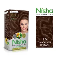 Nisha Cr?me Hair Color (60gm + 60ml + 18ml Conditioner for Each) Combo Pack of Natural Black  Chocolate Brown ?-thumb2