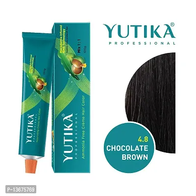 Yutika Professional Creme Hair Color 100gm Chocolate Brown 4.8-thumb2