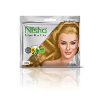 Nisha Cream Hair Color Rich Bright Long Lasting Hair Colouring For Ultra Soft Deep Shine 100% Grey Coverage Conditioning With Natural Herbs Golden Blonde (Pack of 6)-thumb1