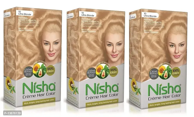 Nisha Hair Cr?me Colour For Women and Men Long Lasting Hair Colour 100% Grey Coverage With Henna Extracts Hair Colouring For Ultra Soft Deep Shine Conditioning With Natural Herbs Pack of 2