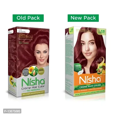 Nisha Cream Hair Color With The Benefits Of Natural Henna Extracts, Sunflower & Avocado Oil, Easy To Use Hair Color 120ml Pack of 1, Burgundy ?-thumb2