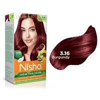 Nisha Burgundy Hair Cr?me Color For Men and Women Burgundy Hair Color With Natural Henna Extracts For Smooth and Shiny Hair Colour Pack of 3-thumb2