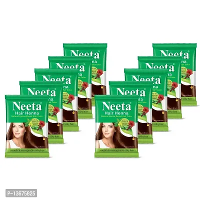 Neeta Hair Henna Colour Natural Brown Hair Color with 5 Natural Herbs, Ammonia Free Hair Colour for Women and Men, Natural Henna Based Hair Color