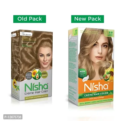 Nisha Cr?me Blonde Hair Color, 8 Light Blonde, 90ml + 60gm, (Pack of 1) ?-thumb2