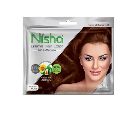 Nisha Creme Hair Color Combo Pack of Natural Black 120gm Jumbo + 40gm Sachet Pack ?