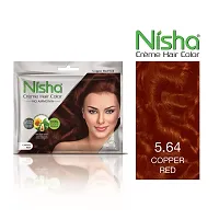 Nisha Cream Hair Color Rich Bright Long Lasting Hair Colouring For Ultra Soft Deep Shine 100% Grey Coverage Conditioning With Natural Herbs Copper Red (Pack of 6)-thumb1