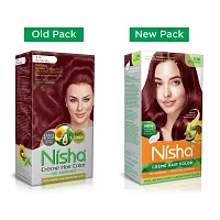 Nisha Cream Hair Color, Natural Extract, Bright, Vibrant, Hair Colour For Women, 60g + 60ml (Pack Of 1) - 3.16 Burgundy ?-thumb1