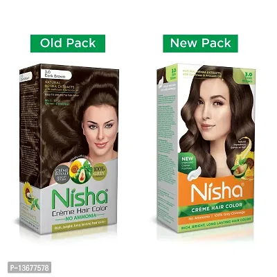 Nisha Ammonia Free Creme Hair Color 3 Dark Brown Hair Color For Women and Men Hair Color Dark Brown Hair Color Long Lasting Semi Permanent Hair Color Pack of 2 ?-thumb2