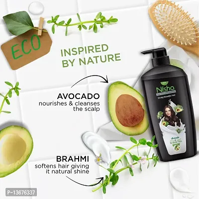 Nisha Avocado  Brahmi Shampoo For Strong and Shiny Hair, 650 ML-thumb3